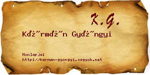 Kármán Gyöngyi névjegykártya