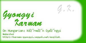 gyongyi karman business card